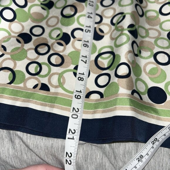 Talbots Circle Print Vintage 100% Silk Preppy Retro Style Wrap Skirt Size 14 - Picture 7 of 7